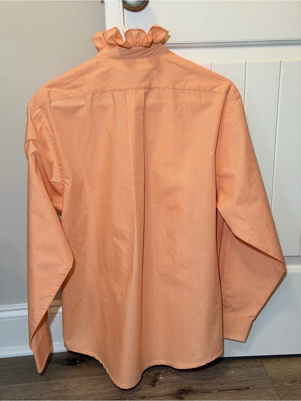 Chaps Peach Ruffle-Collar Button Down Shirt - Picture 3 of 4